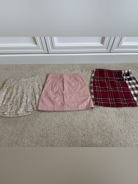 art class Red and Cream Plaid Mini Skirt
